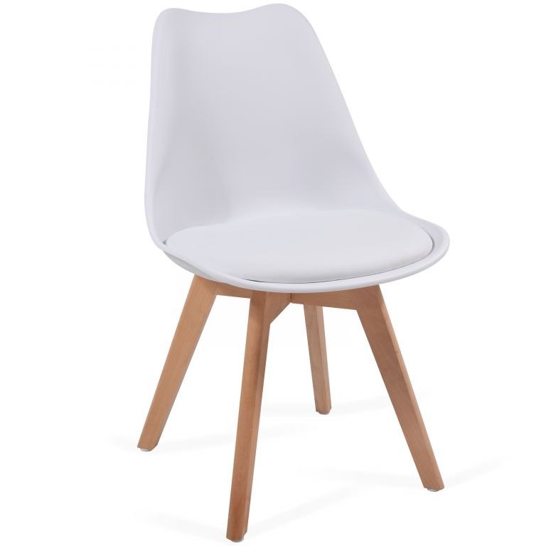 MIADOMODO Zestaw krzeseł do jadalni, biały, 8 sztuk